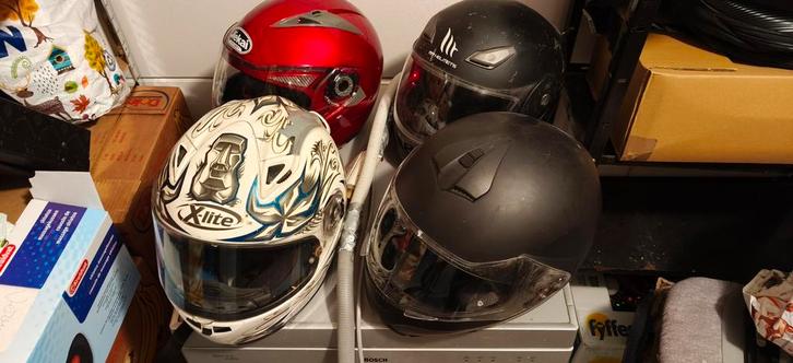 4 verschillende motorhelmen! Helmen voor op de scooter/kart., Motoren, Kleding | Motorhelmen, Dames, Heren, Overige typen, XXL