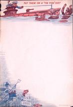 'Put Them On a 'Tin Fish' Diet' - briefpapier (a4), Verzamelen, -, Verzenden, -, -