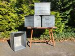 Grote metalen industriële opberg kisten te koop., Ophalen, Minder dan 50 cm, 50 tot 100 cm, Zo goed als nieuw