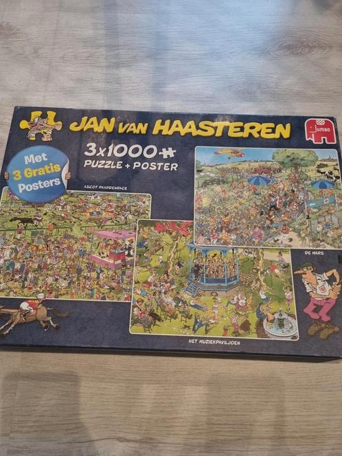 Jan van Haasteren; 3x 1000 stukjes, Hobby en Vrije tijd, Denksport en Puzzels, Zo goed als nieuw, Legpuzzel, 500 t/m 1500 stukjes