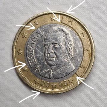 1 euro spanje 2003 misdruk centrering en rand beschikbaar voor biedingen