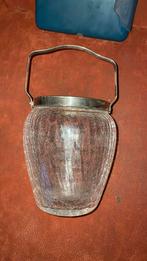 Antiek gebroken glas vaasje ijs emmer met hengsel, Minder dan 50 cm, Glas, Ophalen of Verzenden, Zo goed als nieuw