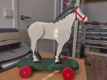 Houten Speelgoed Paard op Wielen - Vintage beschikbaar voor biedingen