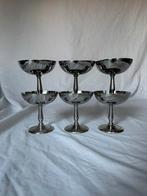 Vintage Franse RVS bistro ijscoupes | dessert | jaren 70, Ophalen, Overige materialen, Overige stijlen, Overige typen