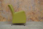 ZGANieuw limegroene leren Montis Windy design fauteuil!, Montis, Design, Montis, 75 tot 100 cm