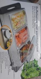 Buffetserver met warmhoudplaat., Ophalen of Verzenden, Zo goed als nieuw