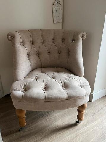 Rivièra Maison fauteuil gecapitonneerd linnen flax beschikbaar voor biedingen