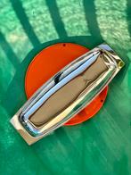 Vintage chrome rechthoekig bollig schaal gegraveerde sterren, Ophalen of Verzenden
