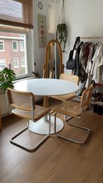 Kave round table and Marcel Breuer Cesca style chairs, Huis en Inrichting, Stoelen, Ophalen, Twee, Wit, Zo goed als nieuw