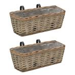 2 st Bloembak balkon plantenbak 40 cm bruin GRATIS BEZORGD!, Tuin en Terras, Bloembakken en Plantenbakken, Tuin, Kunststof, Minder dan 30 cm