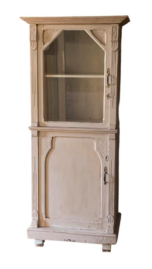 Vintage houten vitrinekast Antiek, Huis en Inrichting, Kasten | Vitrinekasten, Gebruikt, 150 tot 200 cm, 50 tot 100 cm, 25 tot 50 cm