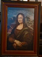Mona Lisa,  geborduurd achter glas in fraaie lijst, Ophalen of Verzenden