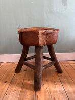 Lucky Vintage bohemian robuust krukje met geitenhaar, Gebruikt, Lucky Vintage, Ophalen of Verzenden, Krukje