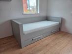 Woood betongrijs houten bed 90x200 met lade, Ophalen, Gebruikt, 90 cm, Eenpersoons