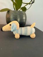 Gehaakte Teckel Knuffel Blauw, Ophalen of Verzenden, Nieuw, Haken, Overige typen