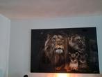Leeuwenfamilie Schilderij op Plexiglas, Minder dan 50 cm, Oorspronkelijke maker, Ophalen of Verzenden, Zo goed als nieuw
