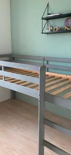 Half hoogslaper grijs incl. lattenbodem 207 x 97 x 110 ✅, Ophalen, Gebruikt, Halfhoogslaper