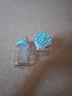 2 Mason Jar Glazen met Rietjes, Ophalen of Verzenden, Zo goed als nieuw