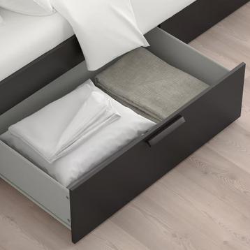 BRIMNES Bedframe 180x200 met opberglades - Zwart - afbeelding 3