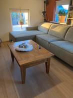 Rechthoekige salontafel met bijpassende vierkantbijzettafel., 50 tot 100 cm, Vierkant, Ophalen of Verzenden, Zo goed als nieuw
