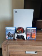 Playstation 5 disk + 3 games + 1TB SSD, Spelcomputers en Games, Spelcomputers | Sony PlayStation 5, Ophalen, Zo goed als nieuw