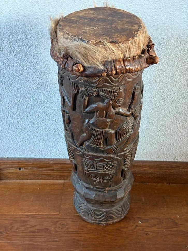 Afrikaanse Djembe Trommel - Houtsnijwerk, Muziek en Instrumenten, Drumstellen en Slagwerk, Gebruikt, Overige merken, Ophalen