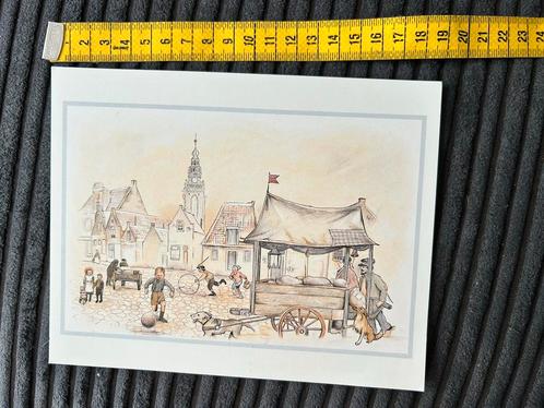1006. Kaart illustr ouderwets straat leven, Verzamelen, Ansichtkaarten | Themakaarten, Ongelopen, Ophalen of Verzenden