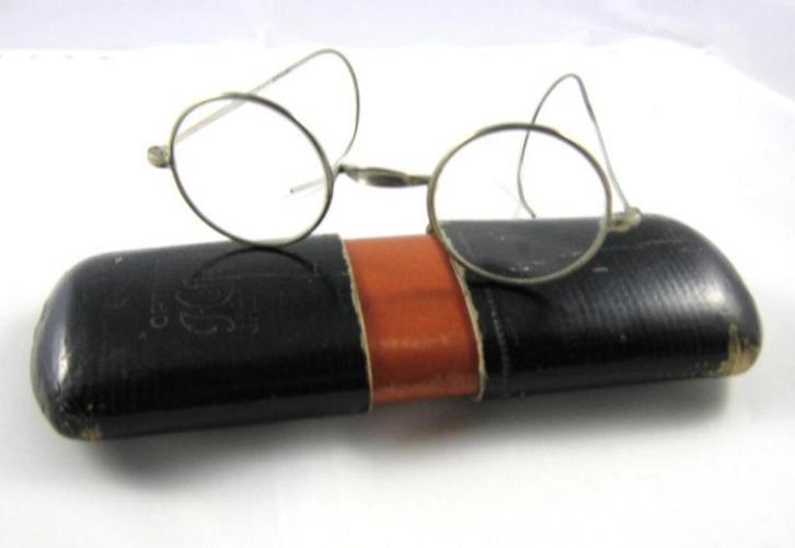 Antiek nikkelen kinderbril van rond 1900 (5887), Antiek en Kunst, Curiosa en Brocante, Ophalen
