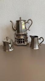 Vintage thee/koffiekan melk en suikerkan met theelicht, Antiek en Kunst, Ophalen of Verzenden