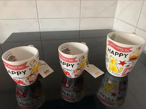 Blond happy kopjes  gebruikerssporen. setje !!!, Huis en Inrichting, Keuken | Servies, Zo goed als nieuw, Kop(pen) en/of Schotel(s)