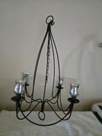 Zwart metalen hangende kandelaar en wandkandelaar, Huis en Inrichting, Woonaccessoires | Kandelaars en Kaarsen, Ophalen, Zwart