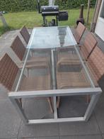 Design tuintafel industrie look, Ophalen, Gebruikt, Rechthoekig