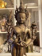 Tibetaans bronzen verguld Tara Bodhisattva 47 cm, Huis en Inrichting, Woonaccessoires | Boeddhabeelden, Ophalen of Verzenden, Gebruikt