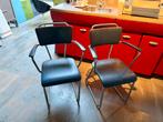 2x Gispen stoel ca.1950, blauw skai, Huis en Inrichting, Stoelen, Gebruikt, Twee, Blauw, Ophalen of Verzenden