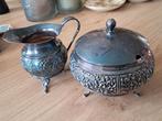 Verzilverd Douwe Egberts Suiker en Melkstel, Antiek en Kunst, Ophalen of Verzenden