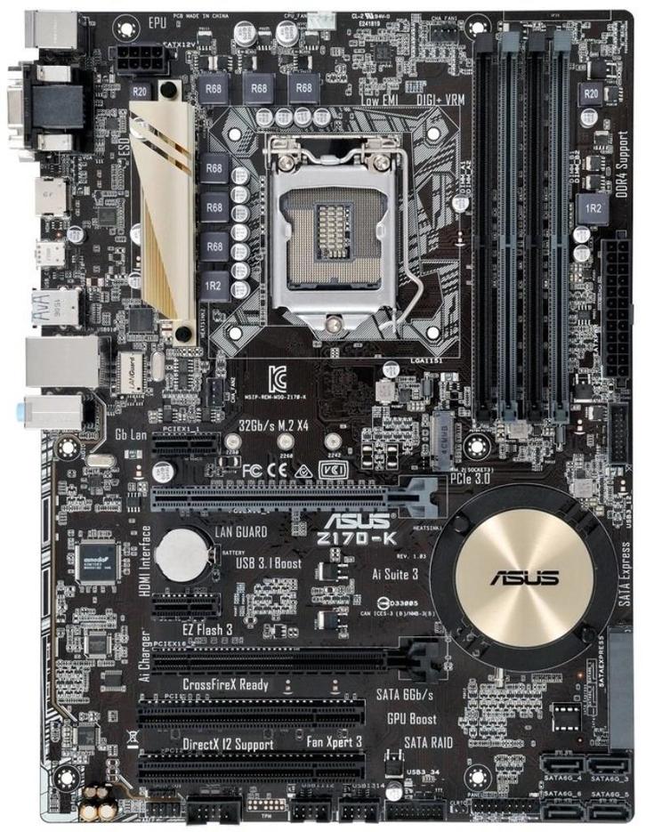 ASUS Z170-K, Computers en Software, Moederborden, Zo goed als nieuw, Ophalen of Verzenden