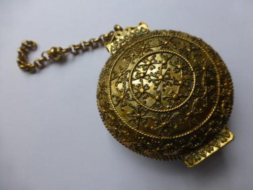 Goud vergulde Sierkastje / - doosje, Antiek en Kunst, Antiek | Goud en Zilver, Goud, Verzenden