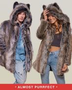 Women's Faux Fur Coat - Classic, Kleding | Dames, Jassen | Winter, Ophalen of Verzenden, Zo goed als nieuw, Maat 38/40 (M), Grijs