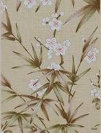 13934 Japans bloesembehang wallpaper bamboeblad motief swiet, Ophalen of Verzenden, 50 tot 75 m², Wit