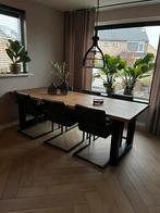 Eikenhouten tafel met 6 stoelen, Huis en Inrichting, 200 cm of meer, Zo goed als nieuw, Vijf personen of meer, Eikenhout