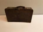 Vintage leren reiskoffer met croco print, Gebruikt, Slot, Ophalen of Verzenden, Minder dan 35 cm