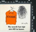 Sticker: Algemeen Dagblad - Knudde - Toon van Driel, Verzamelen, Ophalen of Verzenden, Zo goed als nieuw, Strip of Tekenfilm