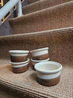 Bruine 70s Crème brulee schaaltjes vintage servies aardewerk, Ophalen of Verzenden