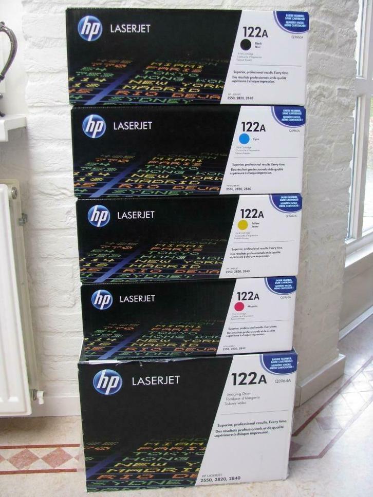 4 x HP toners - drum (HP122A) voor de HP 2550-2820-2840, Computers en Software, Printerbenodigdheden, Nieuw, Toner, Ophalen of Verzenden