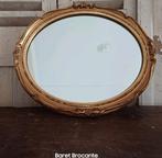 Oude spiegel, ovalen spiegel, goud, goudkleurige spiegel,, Antiek en Kunst, Verzenden