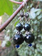 Oorbellen Stiene jade-kristalglas-swarovski parel zilver, Ophalen, Nieuw