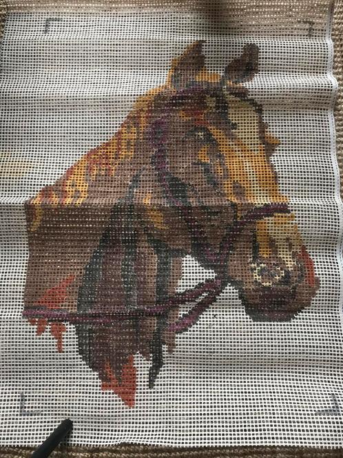 Smyrna / Soedan voorbedrukt stramien wandkleed paard, Hobby en Vrije tijd, Borduren en Borduurmachines, Zo goed als nieuw, Overige typen
