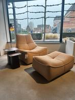 Montis fauteuil & poef Florence in leer SALE opruiming, Huis en Inrichting, Fauteuils, Ophalen, Gebruikt, 75 tot 100 cm, Hout