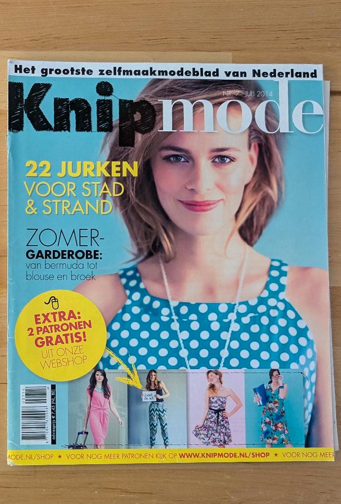 Knip mode nr 7 juli 2014 jurken, gehaakt topje, Hobby en Vrije tijd, Kledingpatronen, Gebruikt, Vrouw, Knipmode, Ophalen of Verzenden