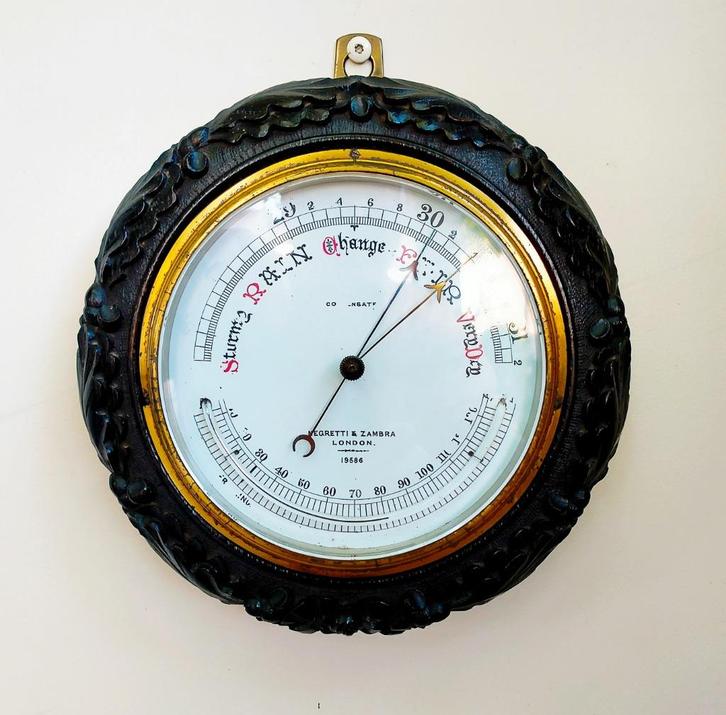Antieke Barometer Thermometer - Negretti & Zambra - London, Antiek en Kunst, Antiek | Gereedschap en Instrumenten, Ophalen of Verzenden